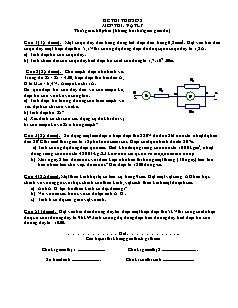 Đề thi thử số 2 môn thi: Vật lý