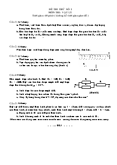Đề thi thử số 5 môn thi: Vật lý