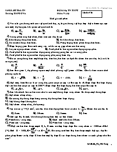 Đề thi thử tốt nghiệp môn : Vật lý thời gian 60 phút