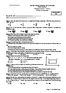 Đề thi trắc nghiệm 10 nâng cao môn: Vật lý thời gian làm bài: 45 phút