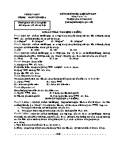 Đề thi xét điều kiện lên lớp môn vật lí- 10 thời gian làm bài 45 phút ( không kể thời gian giao đề)