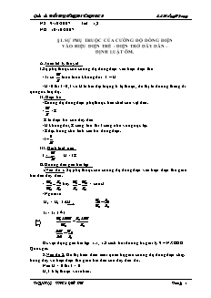 Giáo án Bồi dưỡng điện học 9