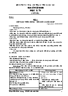 Giáo án Địa lí 12 – Chương trình Nầng cao – Năm học 2008 - 2009