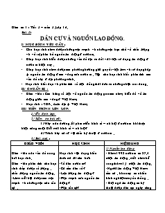 Giáo án Địa lý 12 Bài 5: Dân cư và nguồn lao động