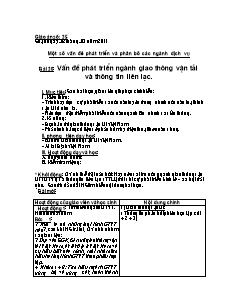 Giáo án Địa lý 12 cơ bản bài 30, 31