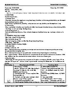 Giáo án Địa lý 12 cơ bản tiết 38: Vấn đề khai thác thế mạnh ở trung du và miền núi bắc bộ