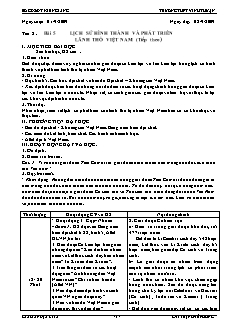 Giáo án Địa lý 12 cơ bản tiết 5: Lịch sử hình thành và phát triển lãnh thổ Việt Nam (tiếp theo)