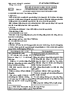 Giáo án Địa lý 12 Tiết 15 bài 14: Vấn đề sử dụng và bảo vệ tự nhiên sử dụng và bảo vệ tài nguyên thiên nhiên