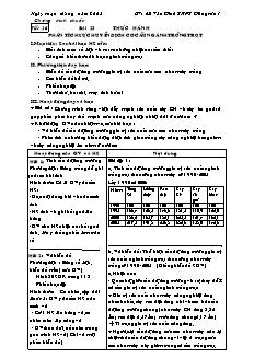 Giáo án Địa lý 12 Tiết 26 bài 23: Thực hành phân tích sự chuyển dịch cơ cấu ngành trồng trọt