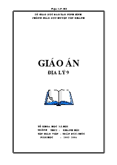 Giáo án Địa lý 9 cả năm  - Trường THCS Khánh Hội