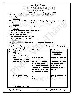 Giáo án Địa lý 9 - Trường THCS Trực Phương