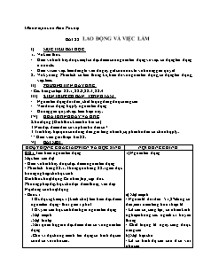 Giáo án Địa lý lớp 12 bài 22: Lao động và việc làm