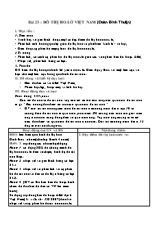 Giáo án Địa lý lớp 12 bài 23: Đô thị hoá ở Việt Nam