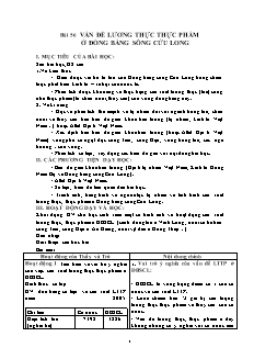 Giáo án Địa lý lớp 12 bài 56: Vấn đề lương thực thực phẩm ở đồng bằng sông Cửu Long