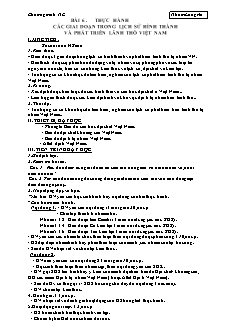 Giáo án Địa lý lớp 12 bài 6: Thực hành các giai đoạn trong lịch sử hình thành và phát triển lãnh thổ Việt Nam