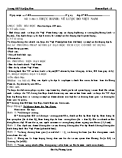Giáo án Địa lý lớp 12 Tiết 3-Bài 3: Thực hành: vẽ lược đồ Việt Nam