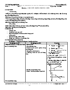 Giáo án giảng dạy môn Vật lý 10 - Chủ đề 1: Chuyển động thẳng đều