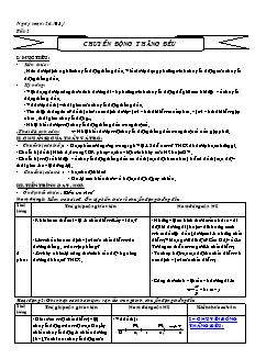 Giáo án giảng dạy môn Vật lý 10 - Chuyển động thẳng đều