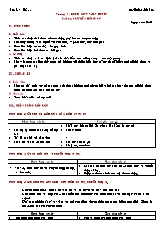 Giáo án giảng dạy môn Vật lý 10 (cơ bản) - Hoàng Văn Tuấn - Bài 1: Chuyển động cơ