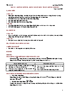 Giáo án giảng dạy môn Vật lý 10 (cơ bản) - Hoàng Văn Tuấn - Bài 23 – Động lượng. định luật bảo toàn động lượng