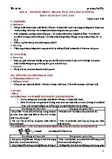 Giáo án giảng dạy môn Vật lý 10 (cơ bản) - Hoàng Văn Tuấn - Bài 31 - Phương trình trạng thái của khí lí tưởng định luật gay luy - xác