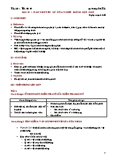 Giáo án giảng dạy môn Vật lý 10 (cơ bản) - Hoàng Văn Tuấn - Bài 33 – Các nguyên lý của nhiệt động lực học