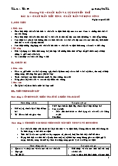 Giáo án giảng dạy môn Vật lý 10 (cơ bản) - Hoàng Văn Tuấn - Bài 34 – Chất rắn kết tinh. chất rắn vô định hình