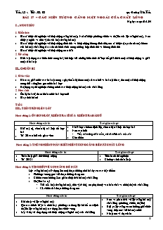 Giáo án giảng dạy môn Vật lý 10 (cơ bản) - Hoàng Văn Tuấn - Bài 37 – Các hiện tượng căng mặt ngoài của chất lỏng