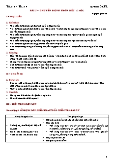 Giáo án giảng dạy môn Vật lý 10 (cơ bản) - Hoàng Văn Tuấn - Bài 5 – Chuyển động tròn đều (2 tiết)