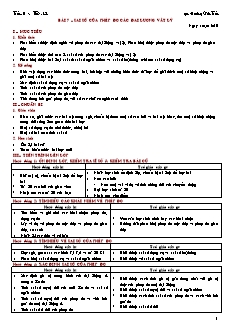 Giáo án giảng dạy môn Vật lý 10 (cơ bản) - Hoàng Văn Tuấn - Bài 7: Sai số của phép đo các đại lượng vật lý