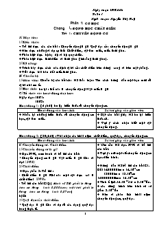 Giáo án giảng dạy môn Vật lý 10 (cơ bản) - Nguyễn Thị Huệ - Tiết 1: Chuyển động cơ