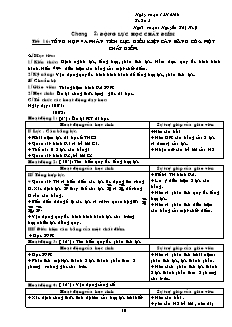 Giáo án giảng dạy môn Vật lý 10 (cơ bản) - Nguyễn Thị Huệ - Tiết 16: Tổng hợp và phân tích lực. điều kiện cân bằng của một chất điểm