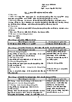 Giáo án giảng dạy môn Vật lý 10 (cơ bản) - Nguyễn Thị Huệ - Tiết 2: Chuyển động thẳng đều