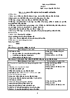 Giáo án giảng dạy môn Vật lý 10 (cơ bản) - Nguyễn Thị Huệ - Tiết 3, 4: Chuyển động thẳng biến đổi đều