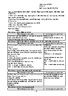 Giáo án giảng dạy môn Vật lý 10 (cơ bản) - Nguyễn Thị Huệ - Tiết 30: Cân bằng của một vật có trục quay cố định, mô men lực