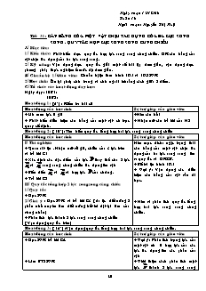 Giáo án giảng dạy môn Vật lý 10 (cơ bản) - Nguyễn Thị Huệ - Tiết 31: Cân bằng của một vật chịu tác dụng của ba lực song song, quy tắc hợp lực song song cùng chiều