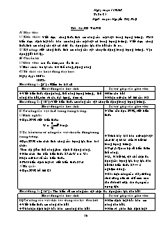 Giáo án giảng dạy môn Vật lý 10 (cơ bản) - Nguyễn Thị Huệ - Tiết 46: Cơ năng