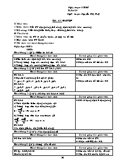 Giáo án giảng dạy môn Vật lý 10 (cơ bản) - Nguyễn Thị Huệ - Tiết 47: Bài tập