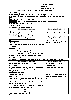 Giáo án giảng dạy môn Vật lý 10 (cơ bản) - Nguyễn Thị Huệ - Tiết 62, 63: Các hiện tượng bề mặt của chất lỏng