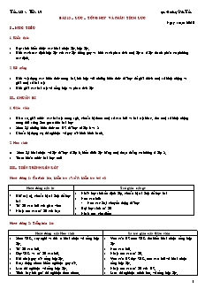 Giáo án giảng dạy môn Vật lý 10 (nâng cao) - Hoàng Văn Tuấn - Bài 13 – Lực – tổng hợp và phân tích lực