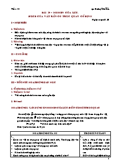 Giáo án giảng dạy môn Vật lý 10 (nâng cao) - Hoàng Văn Tuấn - Bài 29 – Momen của lực. đkcb của vật rắn có trục quay cố định