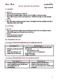 Giáo án giảng dạy môn Vật lý 10 (nâng cao) - Hoàng Văn Tuấn - Bài 49 – Bài tập về chất khí