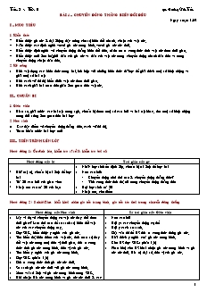 Giáo án giảng dạy môn Vật lý 10 (nâng cao) - Hoàng Văn Tuấn - Bài 4 – Chuyển động thẳng biến đổi đều