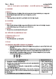 Giáo án giảng dạy môn Vật lý 10 (nâng cao) - Hoàng Văn Tuấn - Bài 40 – Các định luật képlơ, chuyển động của vệ tinh