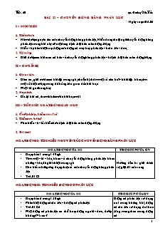 Giáo án giảng dạy môn Vật lý 10 (nâng cao) - Hoàng Văn Tuấn - Bài 32 – Chuyển động bằng phản lực