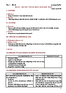 Giáo án giảng dạy môn Vật lý 10 (nâng cao) - Hoàng Văn Tuấn - Bài 39 – Bài tập về các định luật bảo toàn