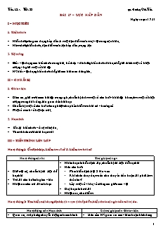 Giáo án giảng dạy môn Vật lý 10 (nâng cao) - Hoàng Văn Tuấn - Bài 17 – Lực hấp dẫn