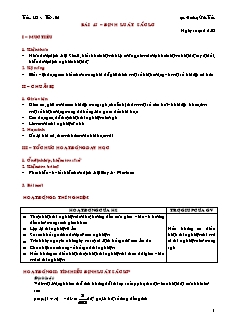 Giáo án giảng dạy môn Vật lý 10 (nâng cao) - Hoàng Văn Tuấn - Bài 45 – Định luật sắclơ