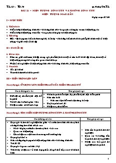 Giáo án giảng dạy môn Vật lý 10 (nâng cao) - Hoàng Văn Tuấn - Bài 54 – Hiện tượng dính ướt và không dính ươt hiện tượng mao dẫn