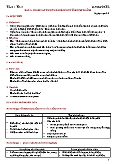 Giáo án giảng dạy môn Vật lý 10 (nâng cao) - Hoàng Văn Tuấn - Bài 3 – Khảo sát thực nghiệm chuyển động thẳng